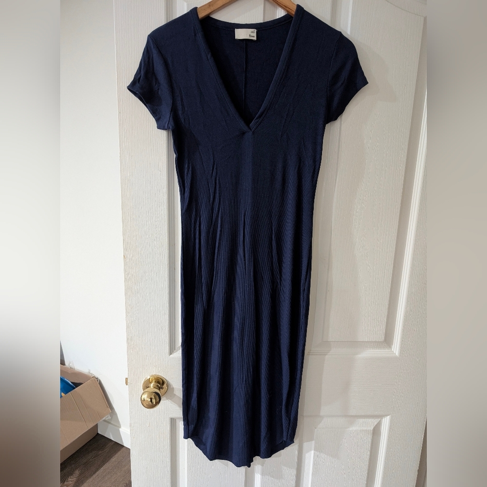Wilfred Free Deep Blue Ribbed Dress